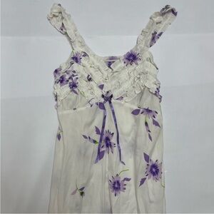 Vintage Anna Cream and Purple Floral dress